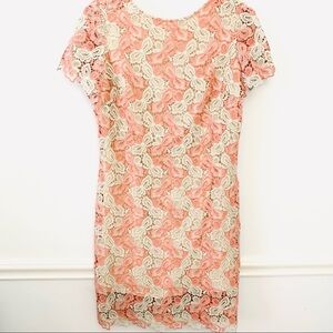ALBERTO MAKALI New York Lace Cap Cocktail Dress, peach